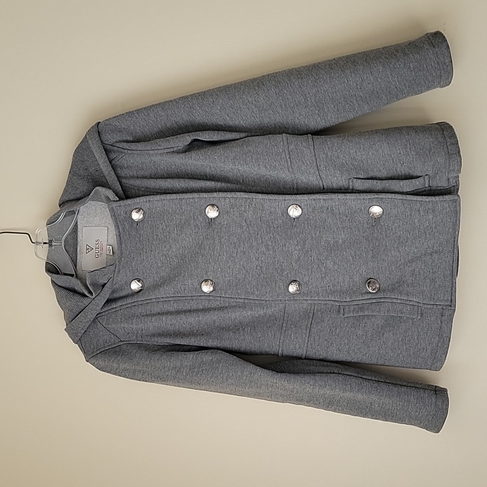 Guess jacket hoodie grey sz Small Y2k. fleece